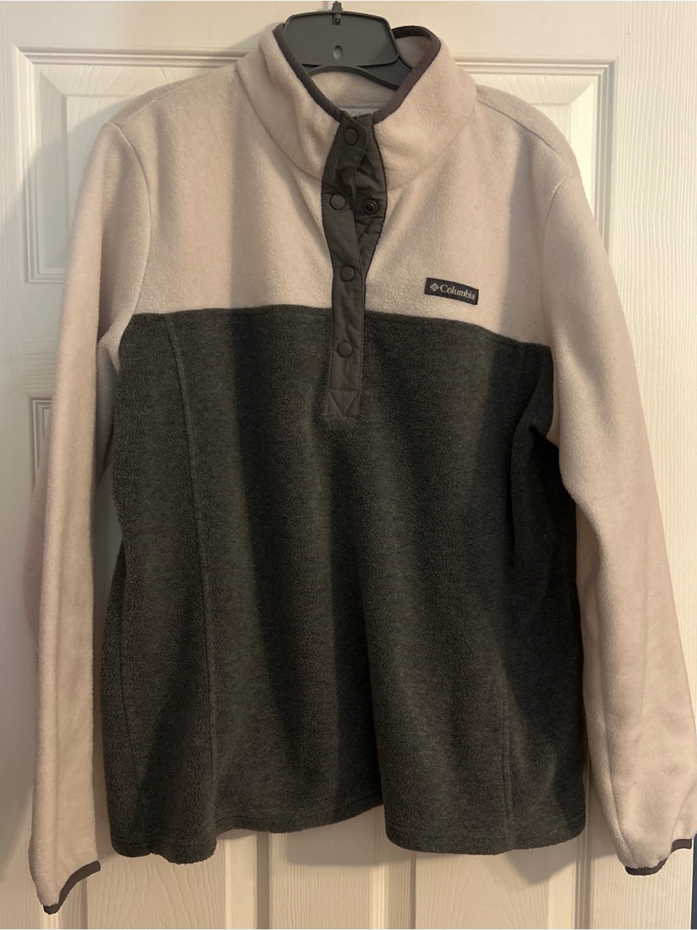 Columbia Two-Tone Fleece Pullover - white  & Charcoal